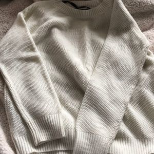 White knit sweater